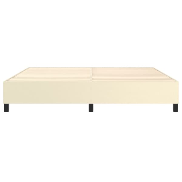 Boxspring-sängram gräddvit 200x200 cm konstläder