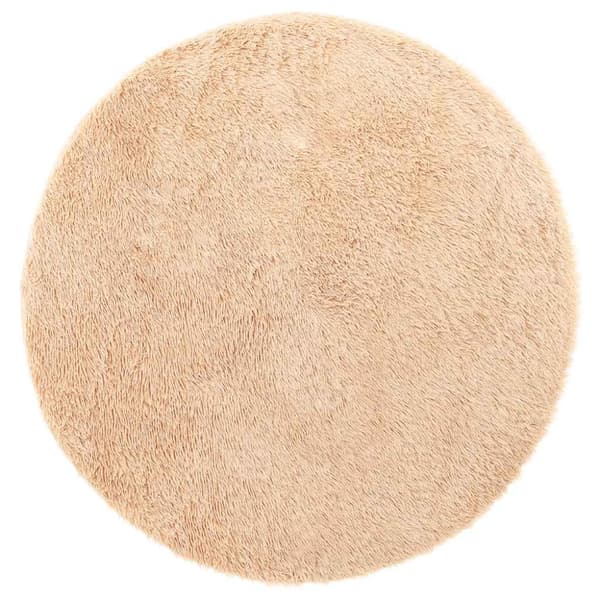 Ryamatta med lång lugg NAVARRA beige 120x120 cm polyester