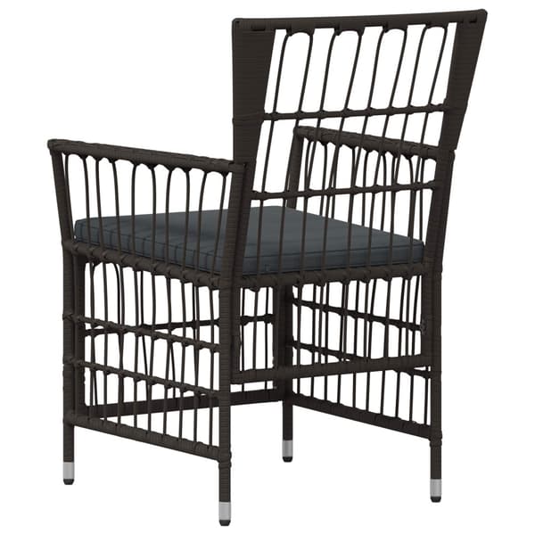 Trädgårdsstolar 2 st Svart PE rattan, Stål och Polyester Tyg