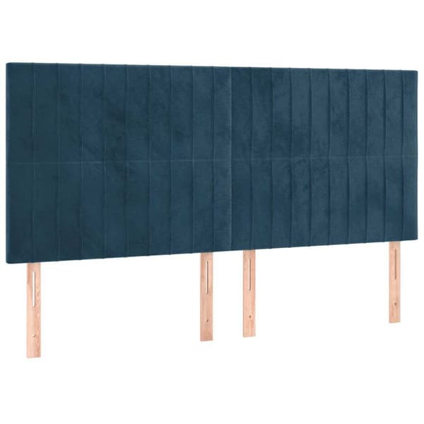 Ramsäng med madrass mörkblå 160x200 cm sammet