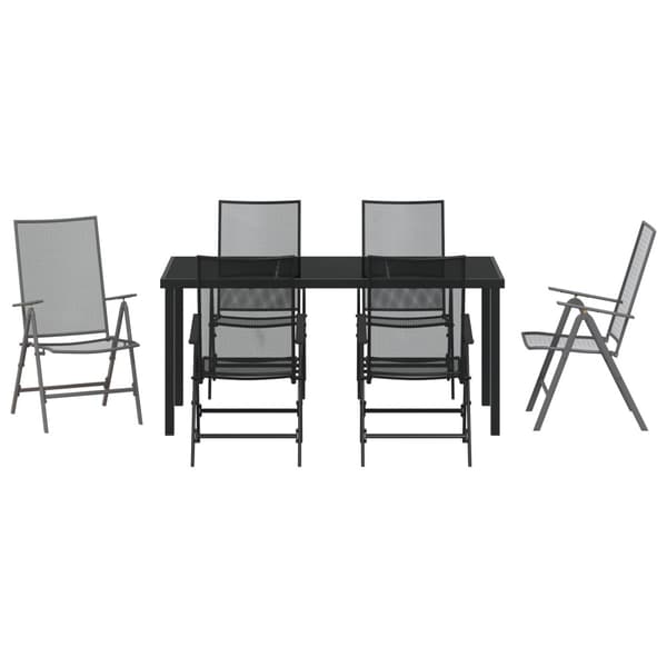 Trädgårdsmöbelset 7 pcs Antracit Pulverlackerat stål