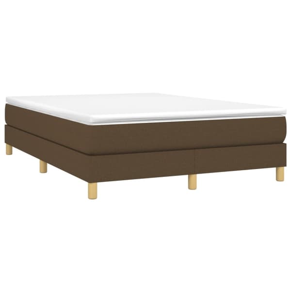 Boxspring-sängram mörkbrun 140x190 cm tyg