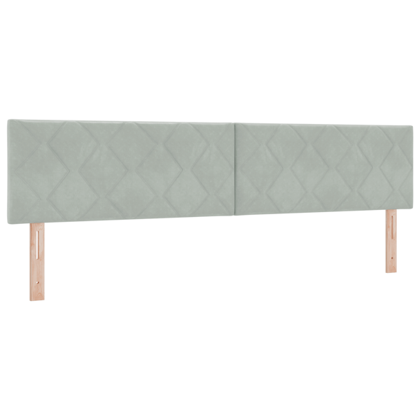 LED Box Säng med LED-ljusslingor Ljusgrå 200 x 200 cm Sammet