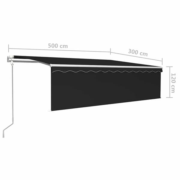 Automatiserad markis med rullgardin 5x3m antracit