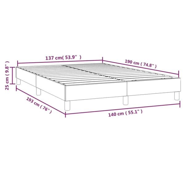 Boxspring-sängram svart 140x190 cm tyg