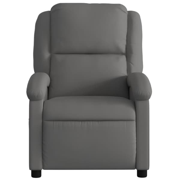 Reclinerfåtölj grå äkta läder