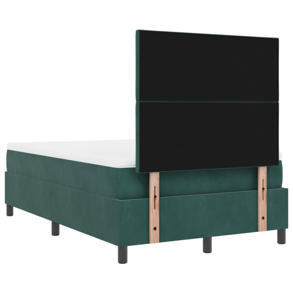 LED Box Säng med madrass Mörkgrön 120 x 190 cm Sammet