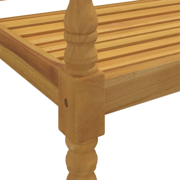 Bataviabänk med ljusgrön dyna 150 cm massiv teak