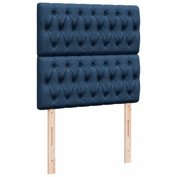 Ramsäng med madrass blå 90x200 cm tyg