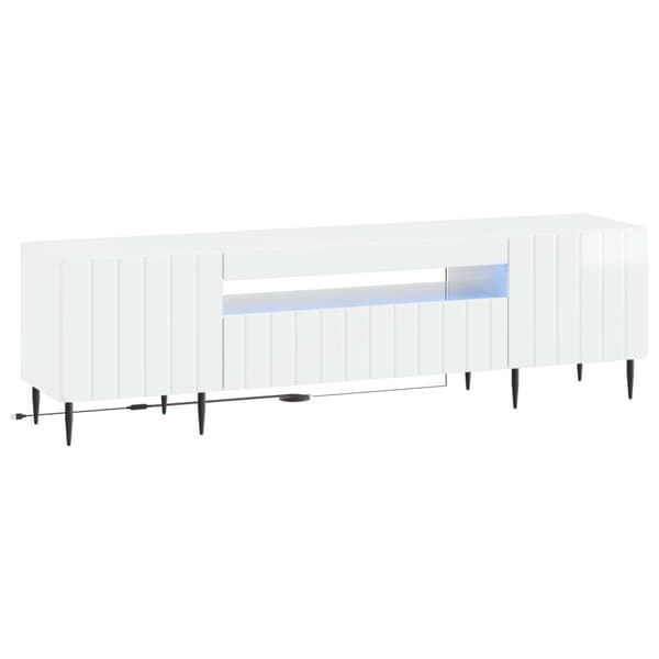LED TV-skåp Vit högglans Konstruerat trä