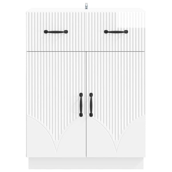 Sideboard Vit högglans 66 x 34,5 x 87 cm Konstruerat trä