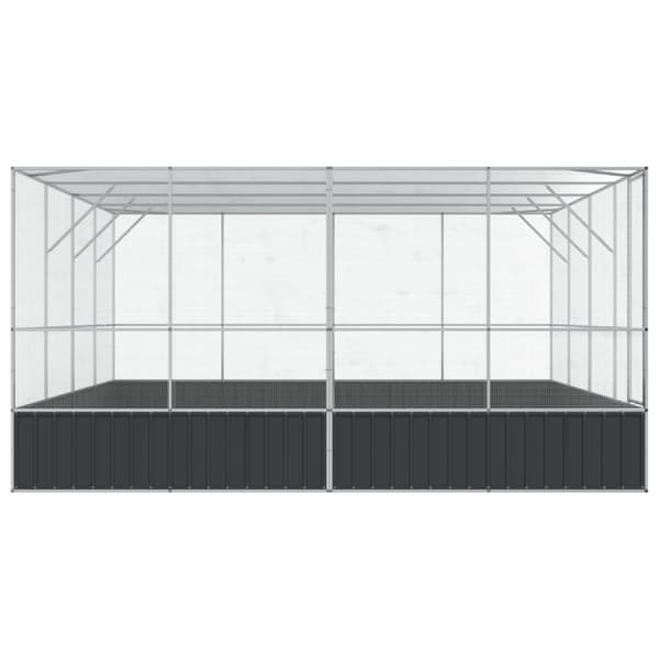 Voljär silver 418x414x212 cm stål