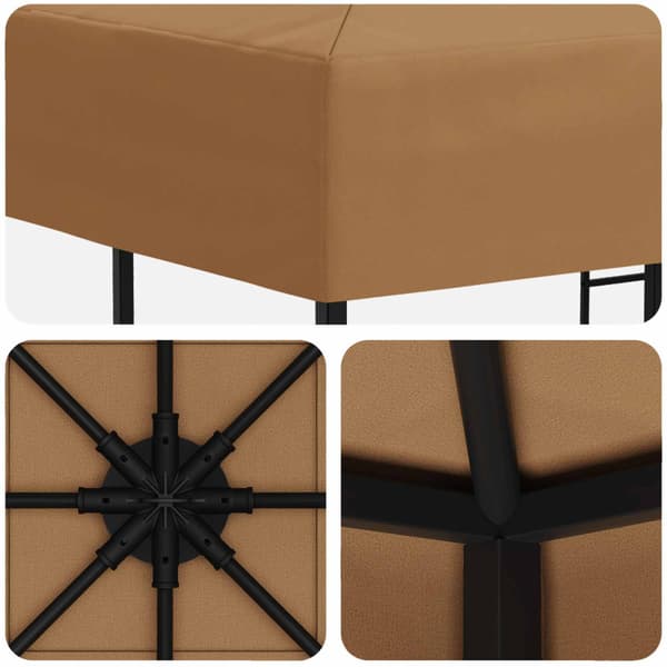 Paviljong 3 x 3 m Beige Polyester och Stål 190 gsm