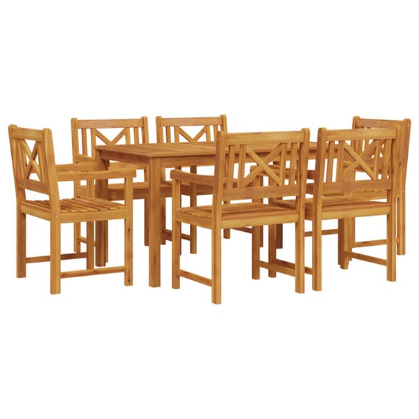 Trädgårdsmöbelset 7 pcs Brun Massivt Akaciaträ