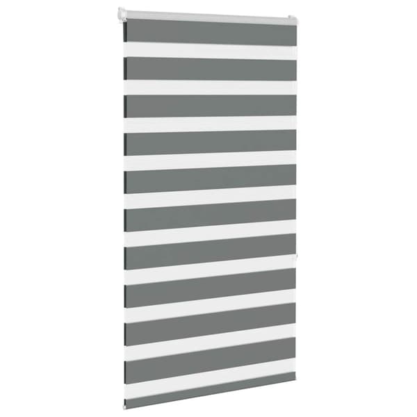 Rullgardin zebra mörkgrå 80x150 cm tyg bredd 75,9 cm polyester