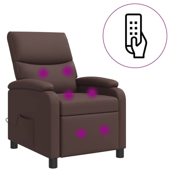 Massagefåtölj Brun Konstläder