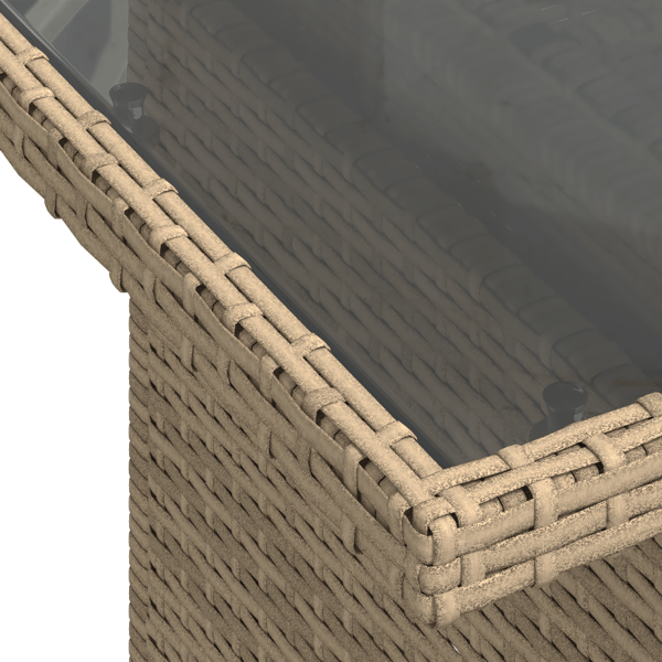 Trädgårdsoffset 7 st Beige Poly Rattan