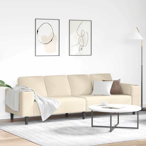 Soffa Kräm 250 x 77 x 76 cm Kordread tyg