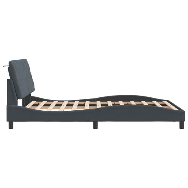 Bed Frame without Mattress Dark Grey 140x200 cm Velvet