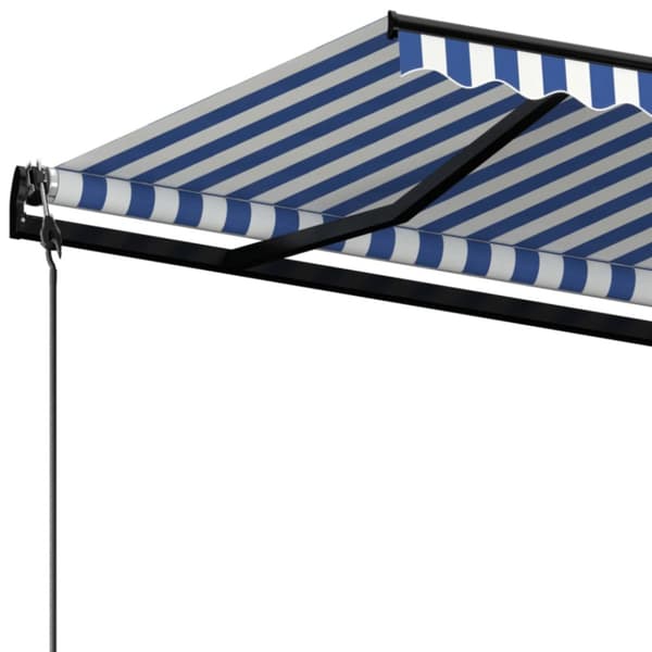 Automatisk markis 400x350 cm blå och vit