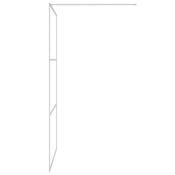 Duschvägg silver 115x195 cm halvfrostat ESG-glas