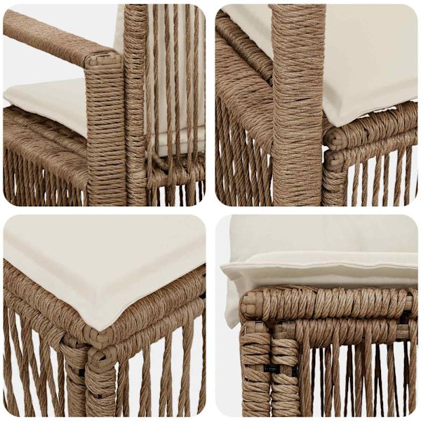 Trädgårdsoffset 6 pcs Beige konstrotting
