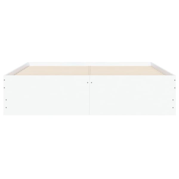 Sängram med lådor vit 120x200 cm konstruerat trä