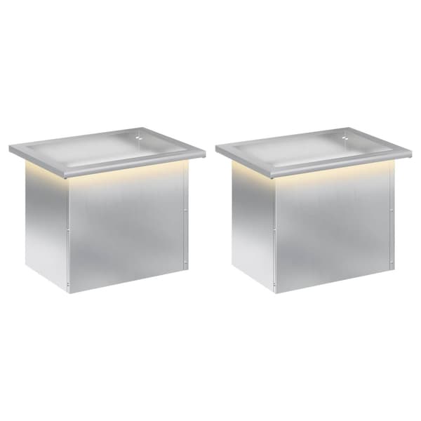 Odlingslåda med LED 2 st Silver 30 x 40 x 30 cm