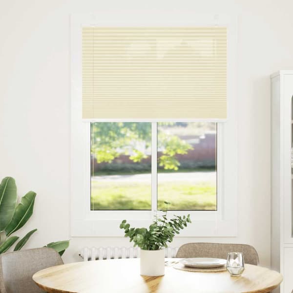 Plisserad persienn cremefärgad 90x150 cm tyg bredd 89,4 cm