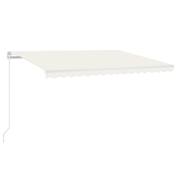 Automatisk markis med vindsensor & LED 450x300 cm gräddvit