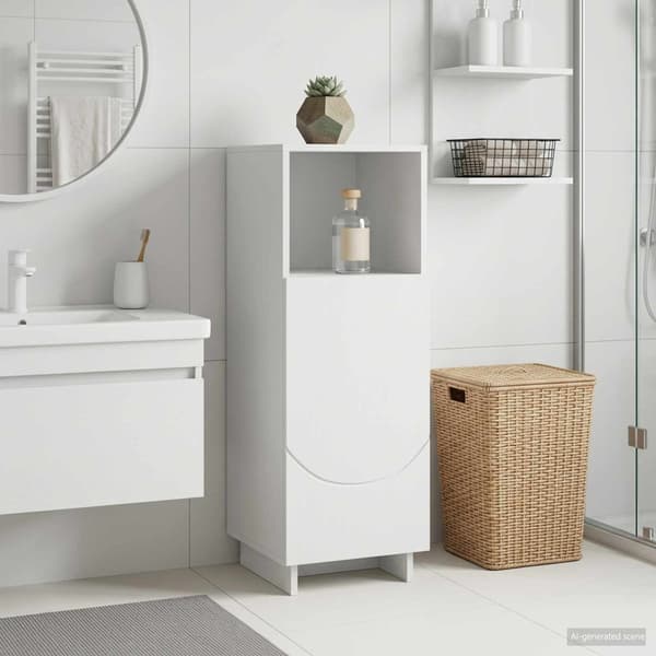 Badrumsskåp Vit 36,5 x 38 x 95 cm Konstruerat trä