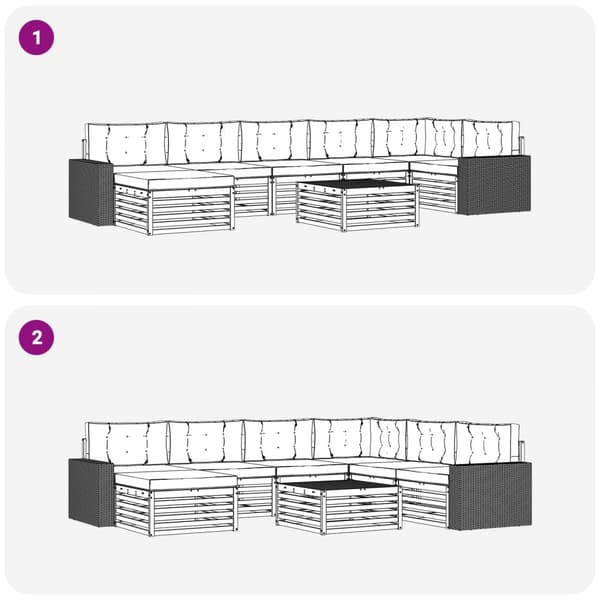 Utomhussoffset med kudde 8 pcs Naturlig och Beige
