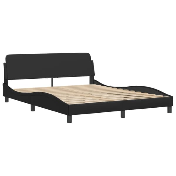 Bed Frame with LED without Mattress "Zadar" Black 160x200 cm