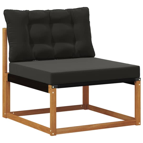 Utomhussoffset med kudde 8 pcs Naturlig och svart