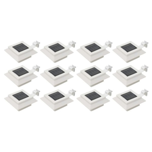 Solcellslampor 12 st LED fyrkantiga 12 cm vit