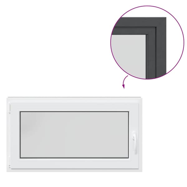 Källarfönster RISOR Antracit 110 x 60 cm PVC och glas