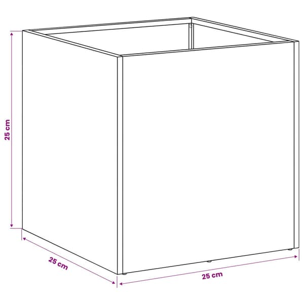 Trädgårdsplanterare 2 st Antracit 25 x 25 x 25 cm