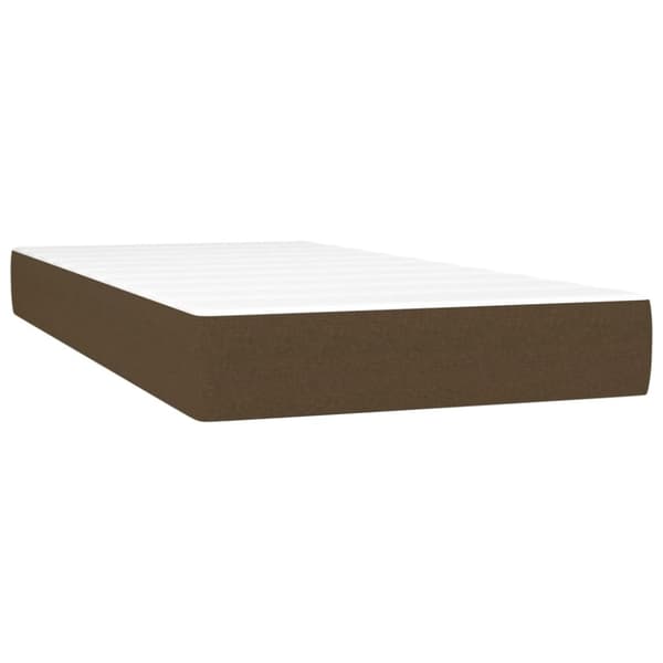 Ramsäng med madrass mörkbrun 200x200 cm tyg
