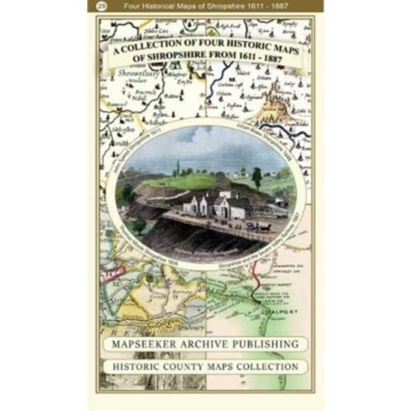 A Shropshire 1611 - 1836 - Fold Up Map that features a collection of Four Historic Maps, John Speed's County Map 1611, Johan Blaeu's County Map of 164