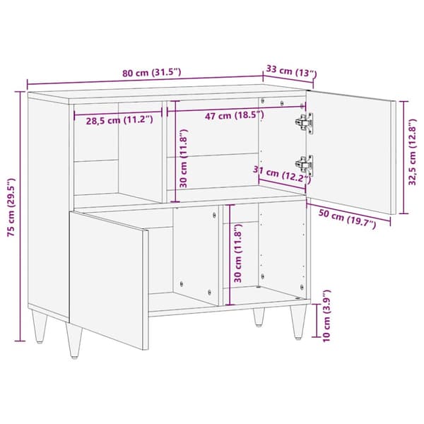 Sideboard Vit 33,5 x 80 x 75 cm