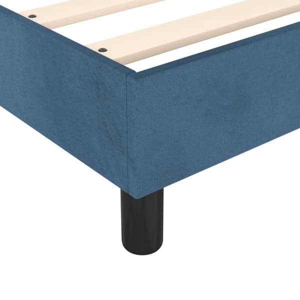Ramsäng med madrass mörkblå 90x190 cm sammet