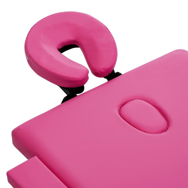 Hopfällbar massagebänk 4 sektioner trä rosa