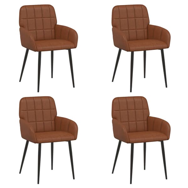 Matstolar 4 pcs Konstläder Brun 57 x 50 x 85 cm