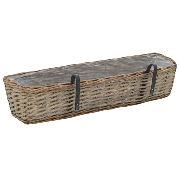 Balkonglåda 2 st korg med PE-foder 80 cm
