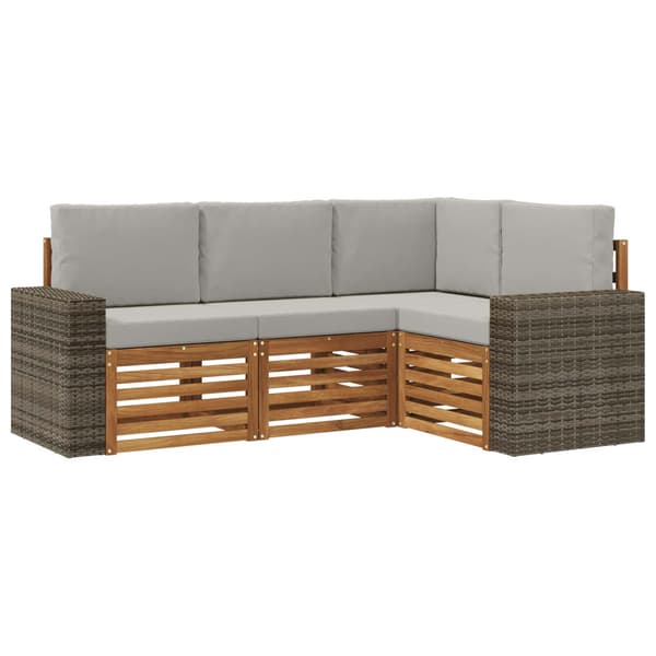 Soffgrupper med kudde 4 pcs Massivt Akaciaträ