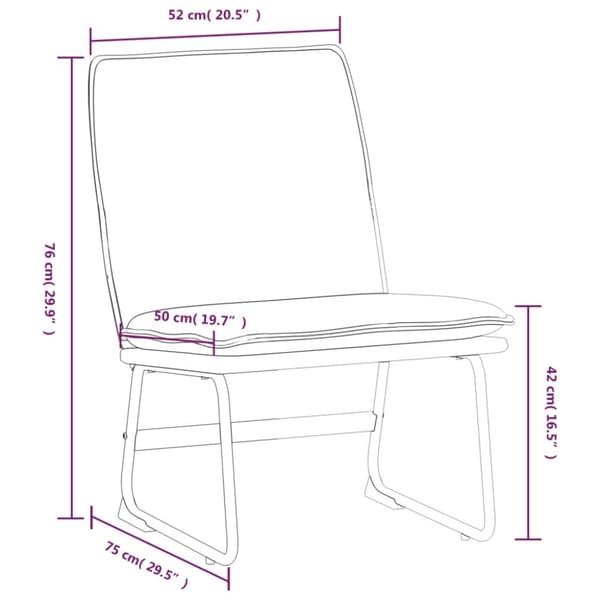 Loungestol grå 52x75x76 cm tyg