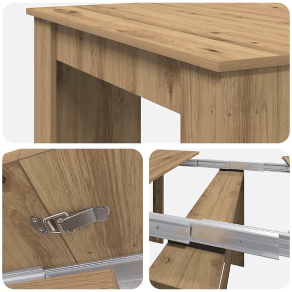 Matbord 240 x 85 x 75 cm Konstruerat trä Artisan-ek Rektangulär