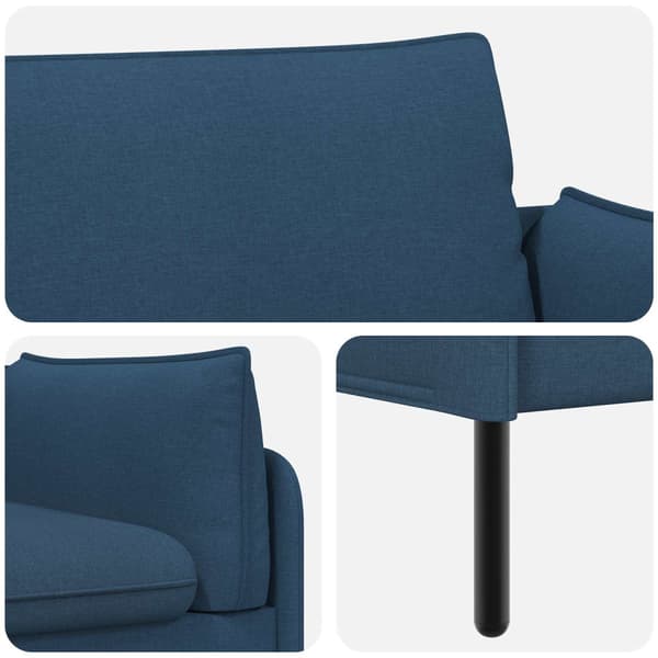 3-Sits soffa Blå 222 x 81 x 89 cm Tyg