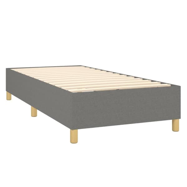 Ramsäng med madrass mörkgrå 90x190 cm tyg