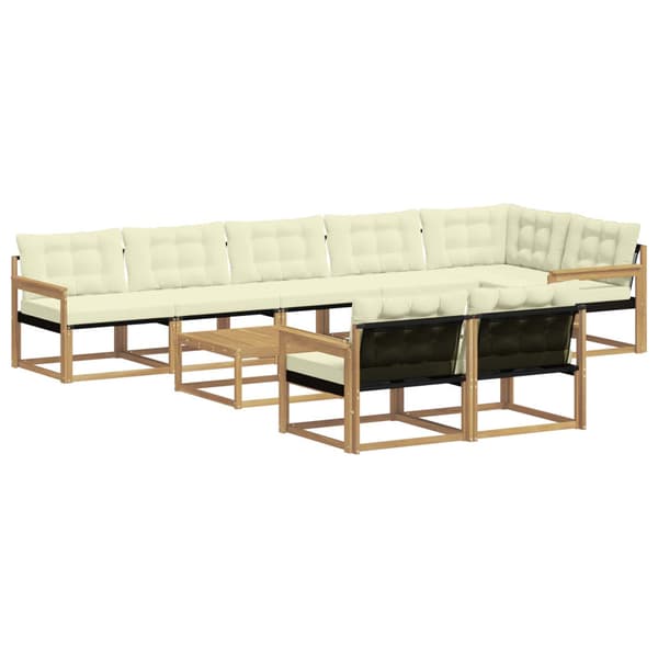 Utomhussoffset 9 pcs Vit och grädde 79 x 79 x 37 cm